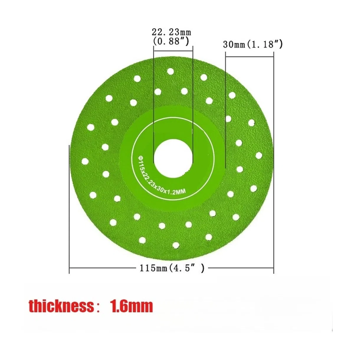 Disque de meulage vert for carrelage en acier, céramique, verre, diamant, 1/3/5 pièces